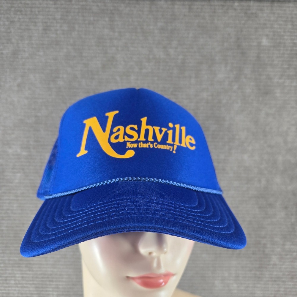 Premonition Goods Mens OS Blue Nashville Country Mesh Back Trucker Hat